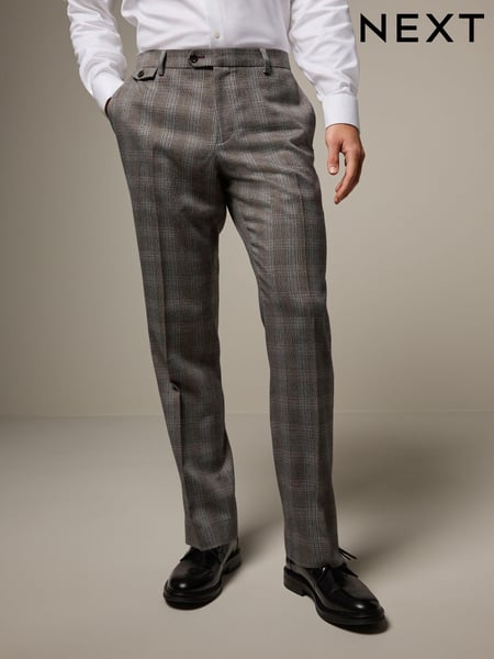 Neutral Tailored Fit Trimmed Check Suit Trousers (K86571) | € 26