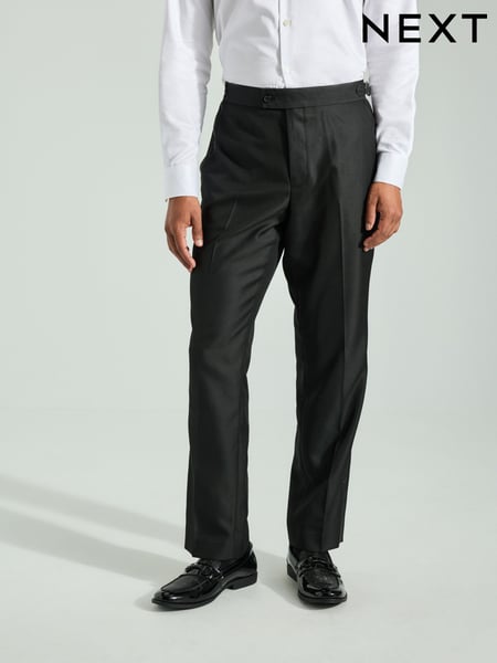Black Regular Fit Adjustable Tape Detail Tuxedo Trousers (K88568) | € 27