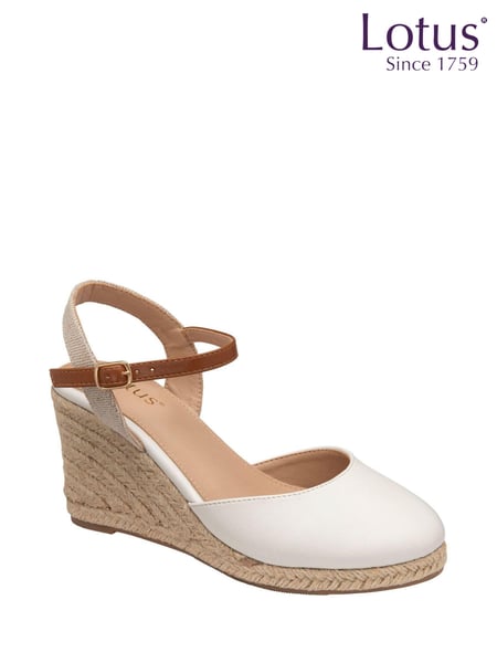 Lotus White Wedge Espadrille Shoes (K90527) | € 78