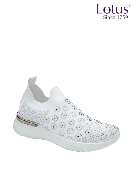 Lotus White Casual Knit Trainers (K90549) | € 30