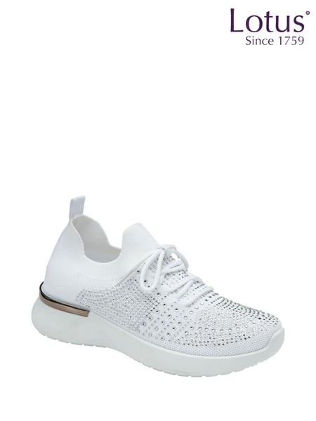 Lotus White Casual Knit Trainers (K90551) | € 30