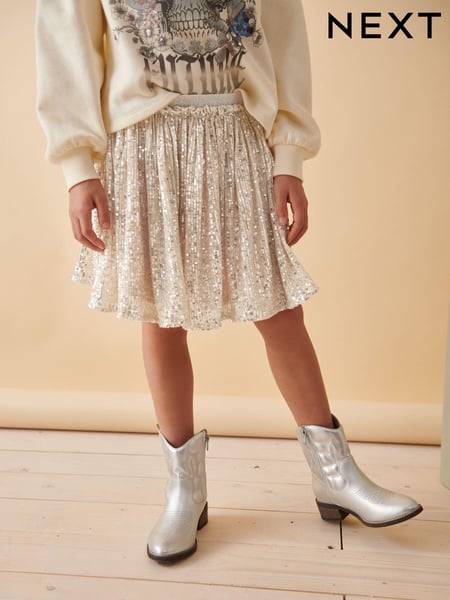 Gold Sequin Pull On Skirt (3-16yrs) (K91358) | € 4 - € 5