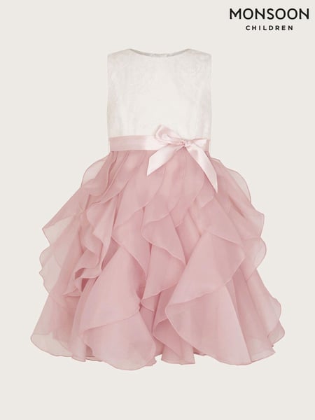 Monsoon Pink White Lace Cancan Ruffle Dress (K92303) | € 97 - € 112