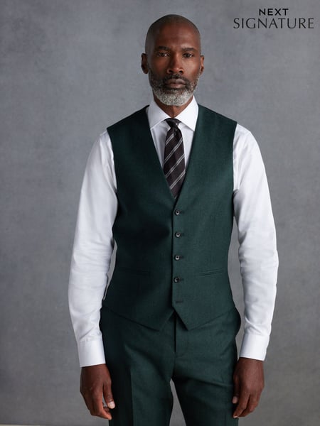 Green Signature Zignone Flannel Suit Waistcoat (K92771) | € 134