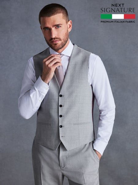 Grey Signature Tollegno Suit Waistcoat (K92774) | € 90