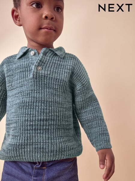 Blue Long Sleeve Polo Shirt (3mths-7yrs) (K93063) | € 8 - € 9