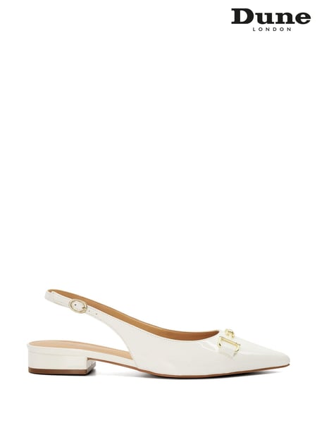 Dune London White Hopeful Snaffle Slingback Sandals (K93504) | € 26