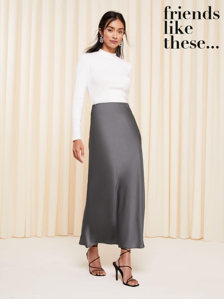 Friends Like These Mink Satin Bias Cut Maxi Skirt (K96841) | € 35