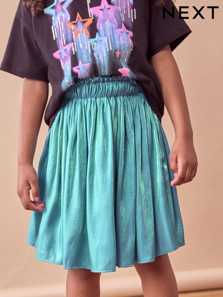 Teal Blue Metallic Skirt (3-16yrs) (K97498) | € 4 - € 5