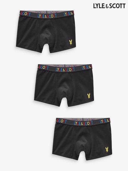 Lyle & Scott Black Nevan Boys Underwear Trunks 3 Pack (K97858) | € 31