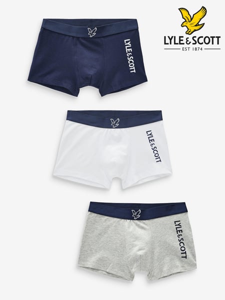Lyle & Scott White Underwear Boys Enrico Trunks 3 Pack (K97860) | € 31