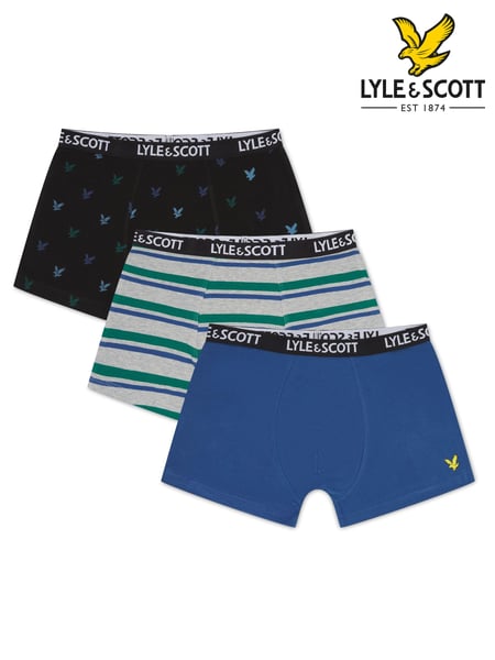 Lyle & Scott Grey Boys Darryl Underwear Trunks 3 Pack (K97868) | € 34