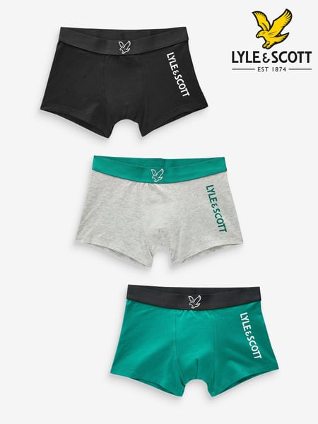 Lyle & Scott Green Boys Enrico Underwear Trunks 3 Pack (K97871) | € 31