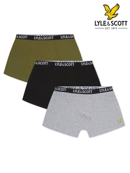 Lyle & Scott Grey Boys Markus Underwear Trunks 3 Pack (K97895) | € 31
