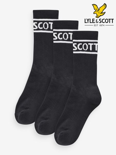 Lyle & Scott Black Jacquard Boys Sports Socks 3 Pack (K97974) | € 12