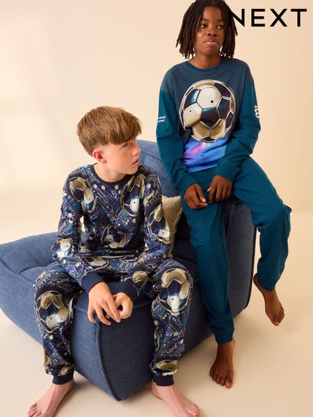 Blue Football 2 Pack Long Sleeve Pyjamas (3-16yrs) (K99143) | € 34 - € 44