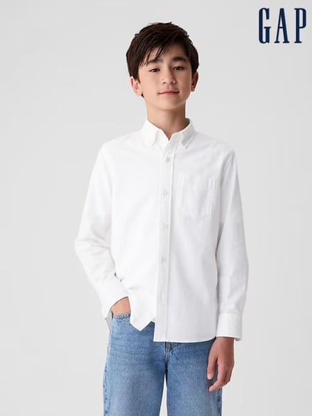 Gap White Cotton Long Sleeve Pocket Oxford Shirt (4-13yrs) (L15392) | € 28