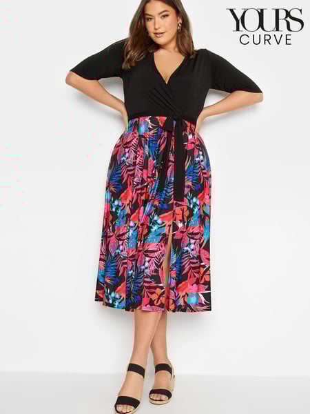 Yours Curve Pink London Two In One Wrap Dress (L36084) | € 38