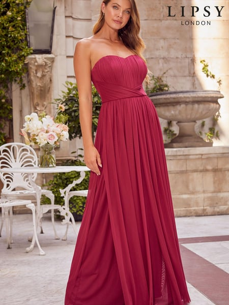 Lipsy Red Petite Bridesmaid Bella Multiway Bandeau Bridesmaid Dress (L52733) | € 52