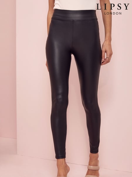 Lipsy Black High Waist Leather Look Leggings (L76873) | € 38