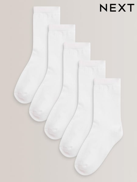 White 5 Pack Cotton Rich Cushioned Sole Ankle Socks (M01594) | € 11 - € 13
