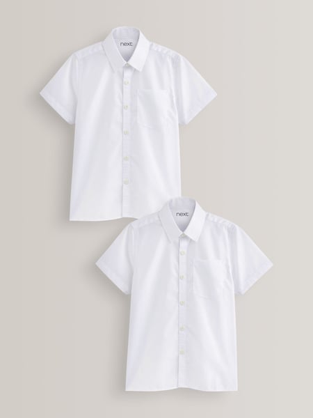 White Regular Fit 2 Pack Short Sleeve School Shirts (3-17yrs) (M13607) | € 11 - € 23