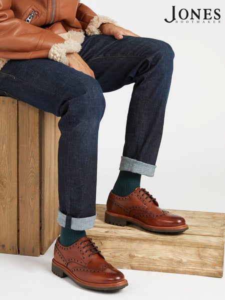 Jones Bootmaker Bushwick Goodyear Welted Leather Brown Brogues (M19494) | € 100