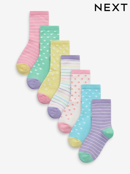 Colourful 7 Pack Cotton Rich Spot Stripe Ankle Socks (M45003) | € 12 - € 13