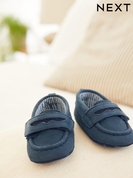 Navy Blue Baby Moccasin Shoes (0-24mths) (M45404) | € 17