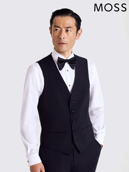 MOSS Black Tailored Fit Performance Dresswear Waistcoat (M52264) | € 156