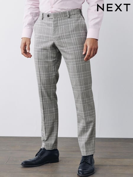 Light Grey Skinny Fit Check Suit: Trousers (M63015) | € 19