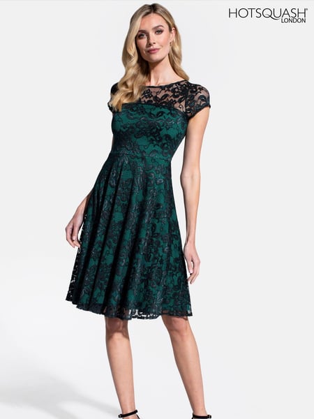 HotSquash Green Lace Fit And Flare Dress (M76496) | € 217