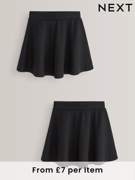 Black 2 Pack Pull-On Jersey Stretch School Skater Skirts (3-17yrs) (M82231) | € 20 - € 40