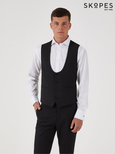 Skopes Black Milan Scoop Slim Fit Suit Waistcoat (M88367) | € 70