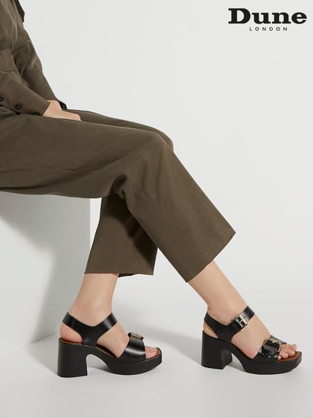 Dune London Black Jenies Buckle Platform Sandals (M88600) | € 154