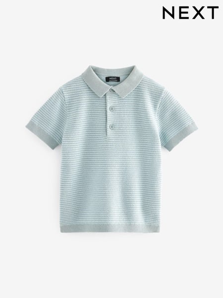Blue 100% Cotton Short Sleeved Multi Tone Polo Shirt (3mths-7yrs) (M90407) | € 16 - € 18