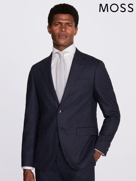 MOSS Royal Blue Slim Fit Flannel Suit (M95999) | € 404