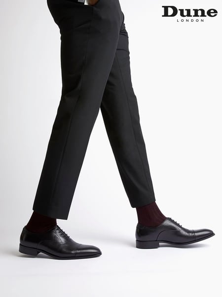 Dune London Black Standard Fit Secrecy Oxford Toe Cap Lace-Up Shoes (M98239) | € 186
