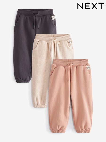 Grey/Cream/Pink 3 Pack Jogger Set (3mths-7yrs) (M98977) | € 28 - € 34