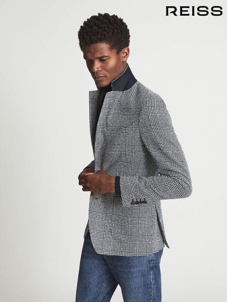 Reiss Blue Glare Puppytooth Check Blazer (M99708) | € 512