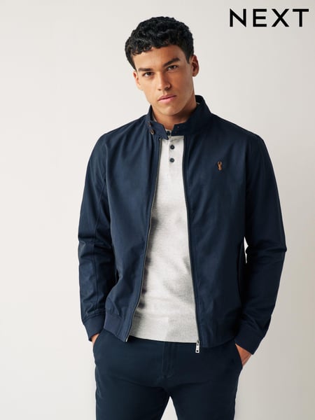 Marineblau/blau - Shower Resistant Check Lining Harrington Jacket (N02153) | 87 €