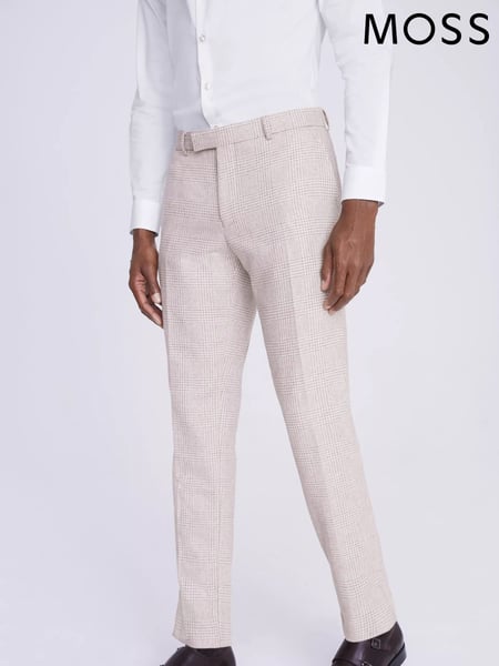 MOSS Natural Regular Fit Check Trousers (N02261) | € 140
