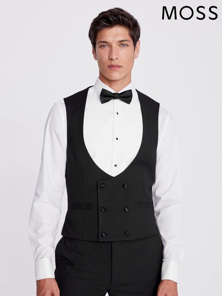 MOSS Black Slim Fit Waistcoat (N02264) | € 109