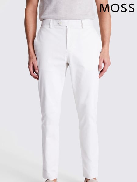 MOSS White Slim Chino Trousers (N02324) | € 94