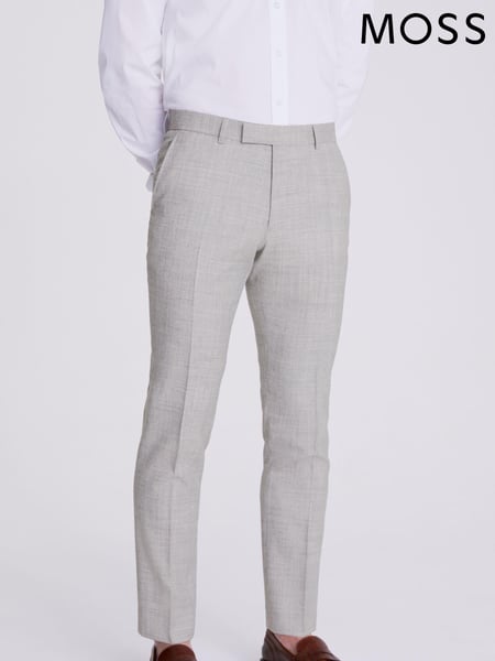 MOSS Light Grey Slim Fit Trousers (N02503) | € 156