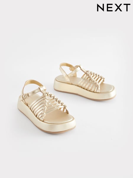 Gold Leather Chunky Gladiator Sandals (N02738) | € 8 - € 10