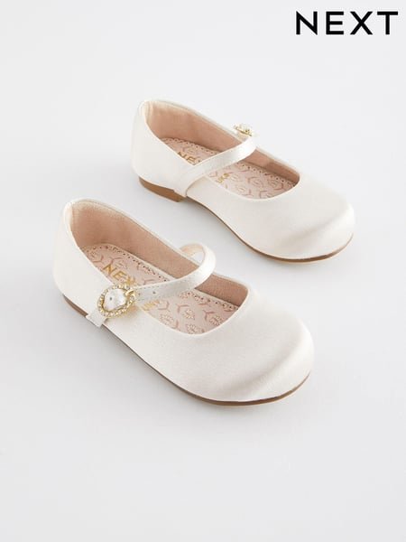 Ivory White Standard Fit (F) Flower Girl Occasion Mary Jane Shoes (N04386) | € 28 - € 31