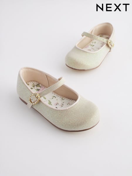 Ivory Gold Standard Fit (F) Bridesmaid Occasion Mary Jane Shoes (N04387) | € 18 - € 21