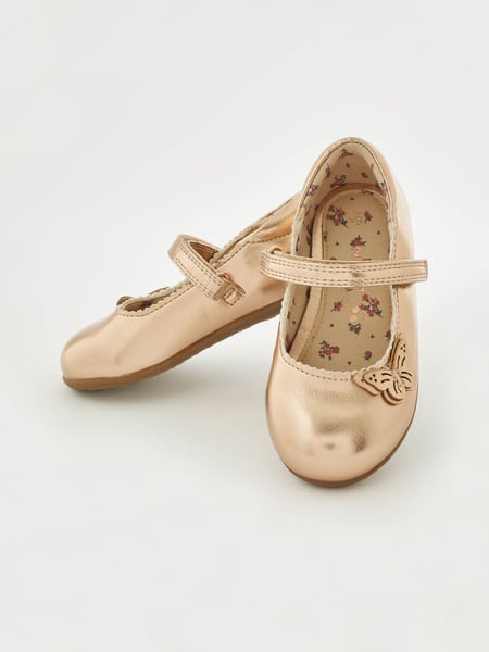 Rose Gold Standard Fit (F) Butterfly Mary Jane Shoes (N04393) | € 18 - € 19