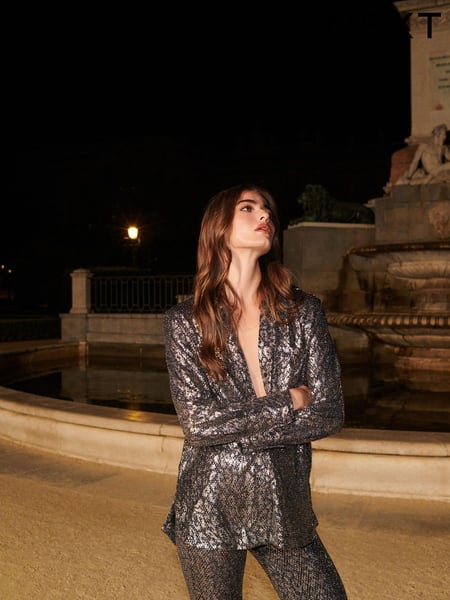 Silver Leopard Sequin Shirt (N05108) | € 13